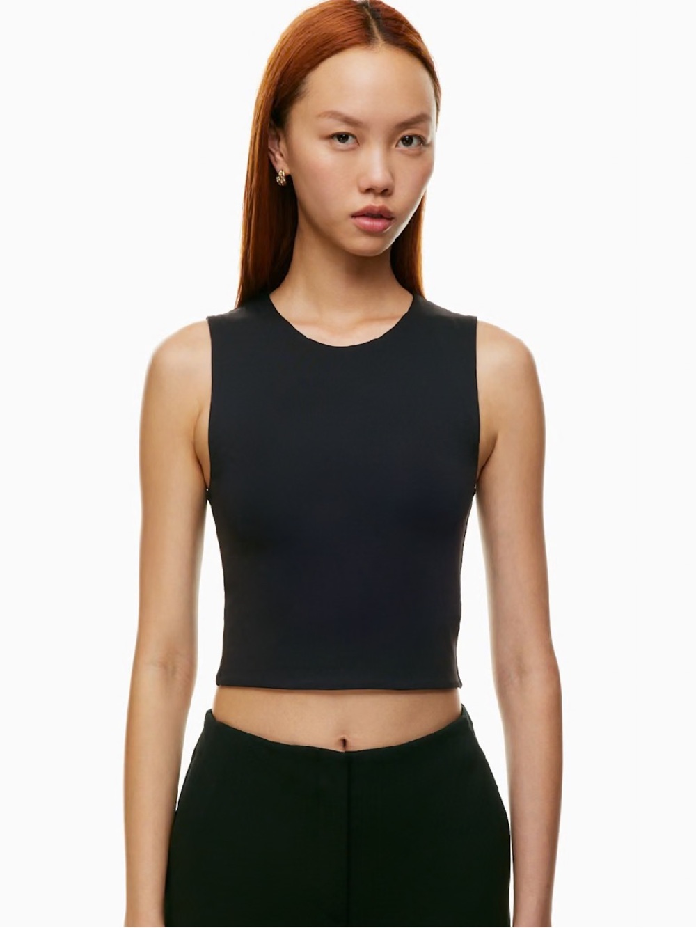 Aritzia Black Sleeveless Crop Tank